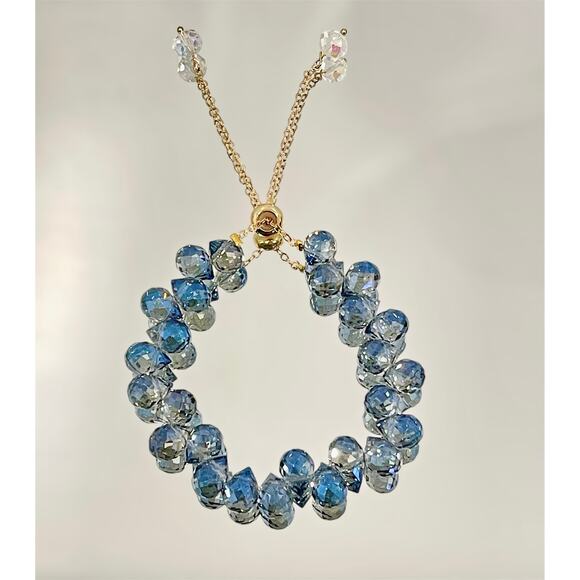 Swarovski Beaded Bracelet- Blue Gold - Picture 10 of 10